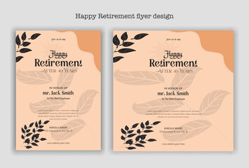 Retirement flyer, social media design template, old, elder, cool, peace, chill, illustration, vintage, century, fashion, grand father, experience, retirement party, celebration, congratulations