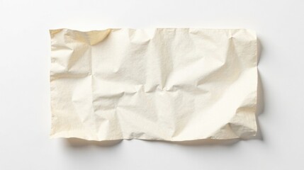 Obraz premium A Wrinkled Off-White Fabric Piece on a Plain Background, Ideal for Design Projects and Mockups