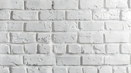 Fototapeta premium Textured white brick wall with subtle imperfections, ideal for backgrounds in design projects (1)