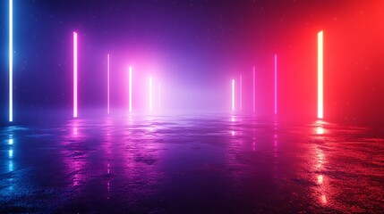 Glowing Tech Inspired Gradient Background with Sharp Cyan and Purple Lights