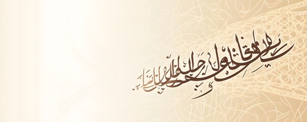 Elegant arabic calligraphy artwork on a textured background of lines