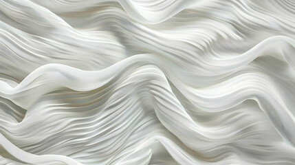 Obraz premium Abstract white fabric waves creating a soft, flowing texture, ideal for backgrounds or textiles