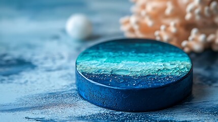 Oceanic Gradient Artwork in Sapphire Blue and Turquoise Tones