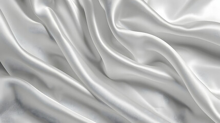 Obraz premium Smooth, flowing white silk fabric draped elegantly, creating soft waves and shadows (1)
