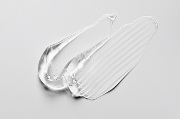 A swab sample of a moisturizing cosmetic gel body cream.