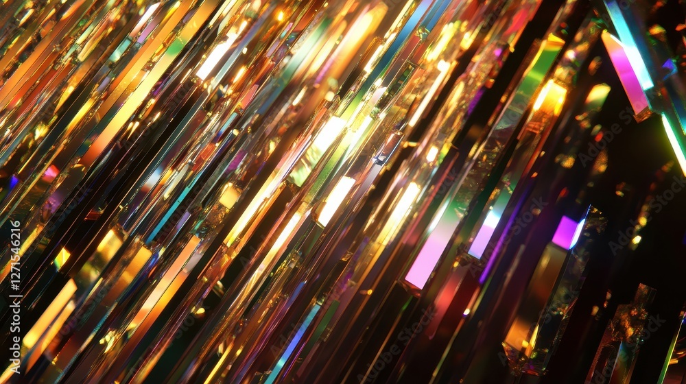 Poster radiant abstract background with multicolored light reflections and prism effects