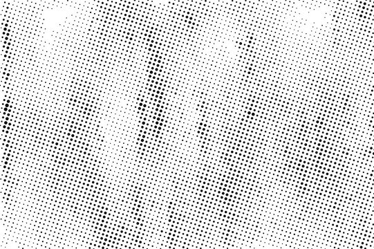 Black Dotted Texture on White Background . Modern Vector Art . Old Paper Effect with Comic Texture . Abstract Wall Design . Grunge Comic Texture Overlay
