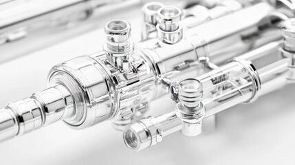 Close-Up of Shiny Chrome Trumpet Valves