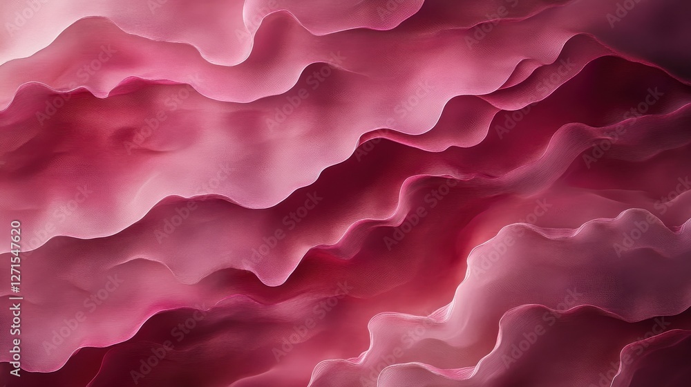 Poster abstract layers of pink fabric texture creating a rippled patterning effect