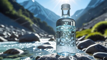 Nature's Cool Embrace: A Bottle of Water in the Wilderness

