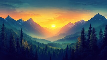 Obraz premium moutain and green,yellow,blue,background,illustration --ar 16:9 --stylize 450 --v 6.1 Job ID: 54137a3b-8068-43cd-9e91-d330b3ba32cb