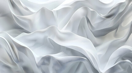 Obraz premium Soft, flowing white fabric draped elegantly, creating gentle waves and shadows, ideal for backgrounds (2)