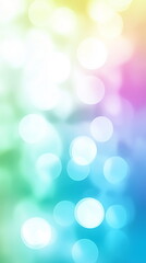 Fototapeta premium Light, pastel bokeh background with rainbow colors, creating a light and airy feel. Vertical photo, banner for social media, reels, shorts.
