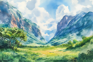 Fototapeta premium mountain landscape with blue sky