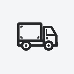 Fototapeta premium Delivery truck on light background