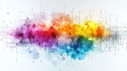 Abstract colorful digital network graphic