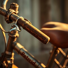 Vintage Bicycle Handlebar and Saddle