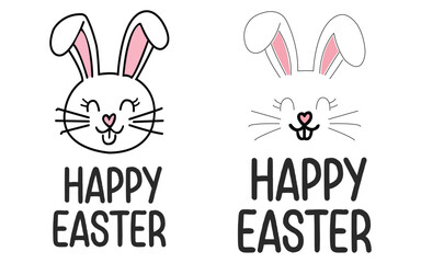 Easter Bunny Smiles with Love,Cute Easter Bunny Celebration Art,Happy Easter with Adorable Rabbits,Spring Bunny Joyful Easter Greetings.