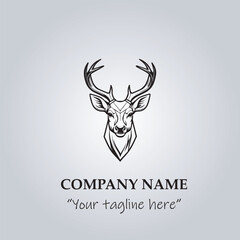Obraz premium Head of Deer logo company design vector illustration 