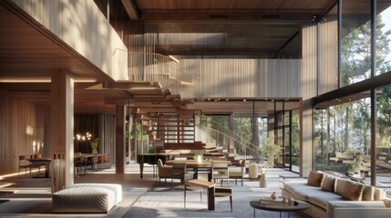 Luxury Wooden House with Panoramic Forest Views