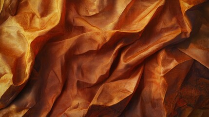 Textured Orange Fabric with Rich Warm Hues and Detailed Patterns