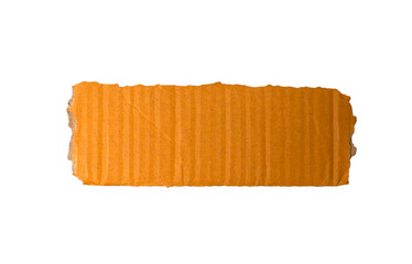 Bright Orange Cardboard Piece With Textured Surface and Irregular Edges on a White Background