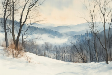 Obraz premium winter landscape with snow