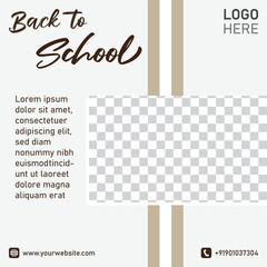 Back to school social media post design