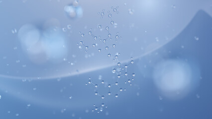 arbemnifosbuvir molecular structure, 3d model molecule, antiviral drug structural chemical formula view from a microscope