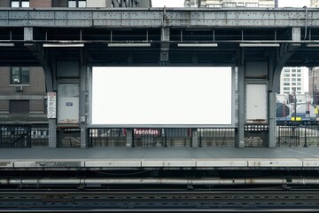 Fototapeta premium Billboard mockup transportation advertisement electronics.