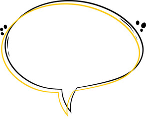 Speech bubble with white background, yellow detail