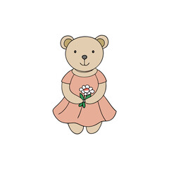 teddy bear with flower