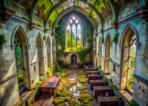 Aerial View of Abandoned Christ Church, Toormakeady, County Mayo, Ireland: Decaying Beauty