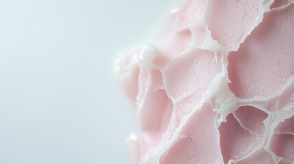 Close-up of pink and white textured cosmetic cream