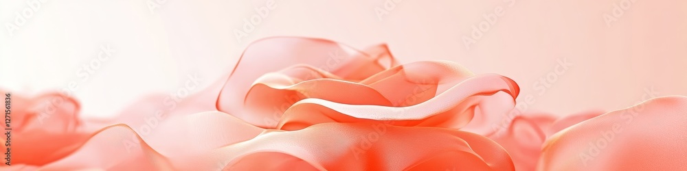 Poster flowing abstract coral gradient waves background for text, elegant monochromatic design pattern