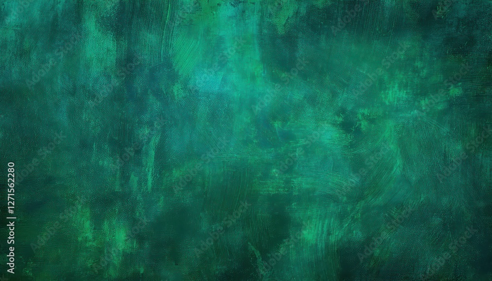 Aufkleber deep emerald green textured abstract background with grunge effect, artistic canvas for digital desi