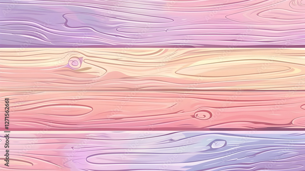 Poster colorful wooden planks with a smooth texture, creating a vibrant backdrop for design projects
