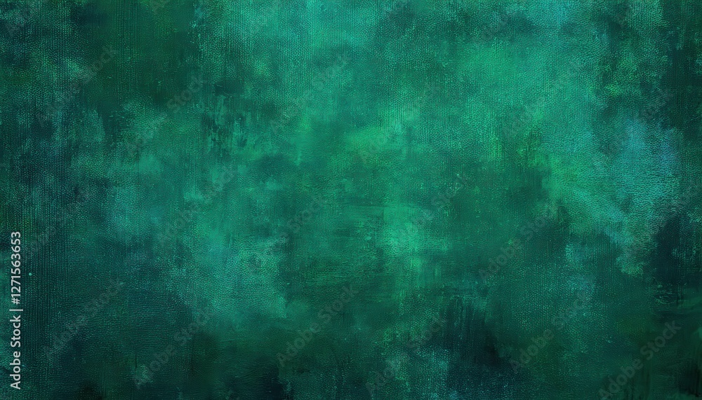 Poster deep emerald green textured abstract background with grunge effect, artistic canvas for digital desi
