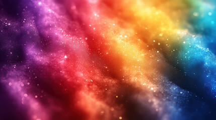 Naklejka premium vibrant gradient background with rainbow colors and sparkling stars creates mesmerizing visual effect. blend of hues evokes sense of wonder and creativity