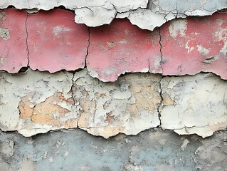 Close-Up Image of a Weathered and Chipped Painted Wall Surface