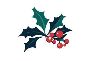 Minimalist Holly & Mistletoe Logo Design: Festive, Elegant, and Modern Vector Illustration Perfect for Christmas Cards, Branding, and Holiday Decor. Simple, Clean, and Versatile Design for Winter     