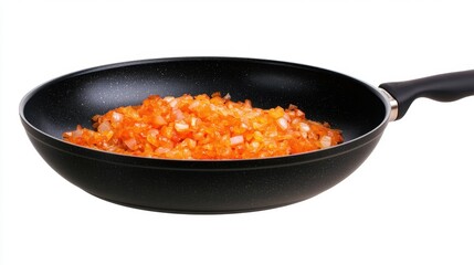 Fresh Chopped Vegetables Cooking in Nonstick Frying Pan