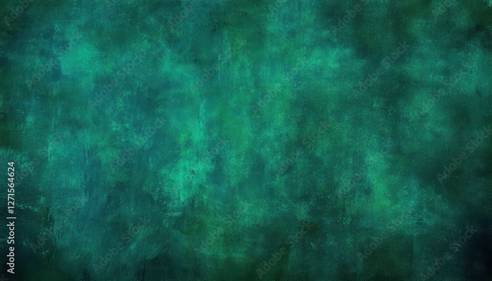 Aufkleber deep emerald green textured abstract background with grunge effect, artistic canvas for digital desi