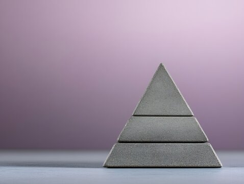 Concrete Pyramid Stages Softly Lit Minimalist Composition. AI Generated