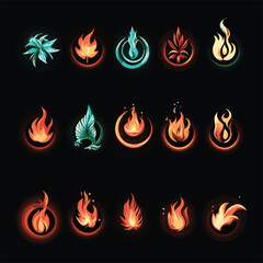 fire icons set
