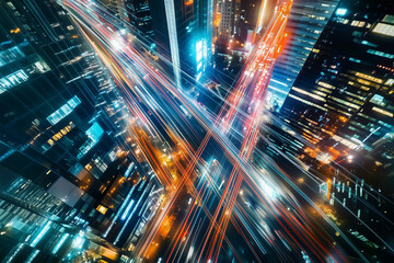 Fototapeta premium traffic in city at night