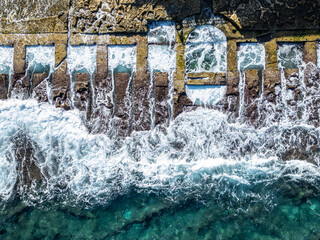 Aerial photo from Roman bath in Sliema, Malta