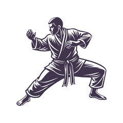 ju jitsu silhouette vector art illustration