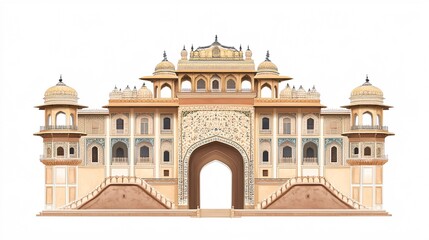 Fototapeta premium An icon of Amber Fort's majestic entrance gate with intricate designs