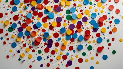 Fototapeta premium Vibrant Colorful Confetti Background with Ample Text Space for Celebrations and Festive Designs